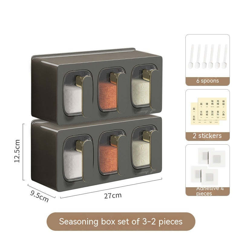 Drawer Type Seasoning Box Household Kitchen Spice Jars Combination - twinbrothersstore