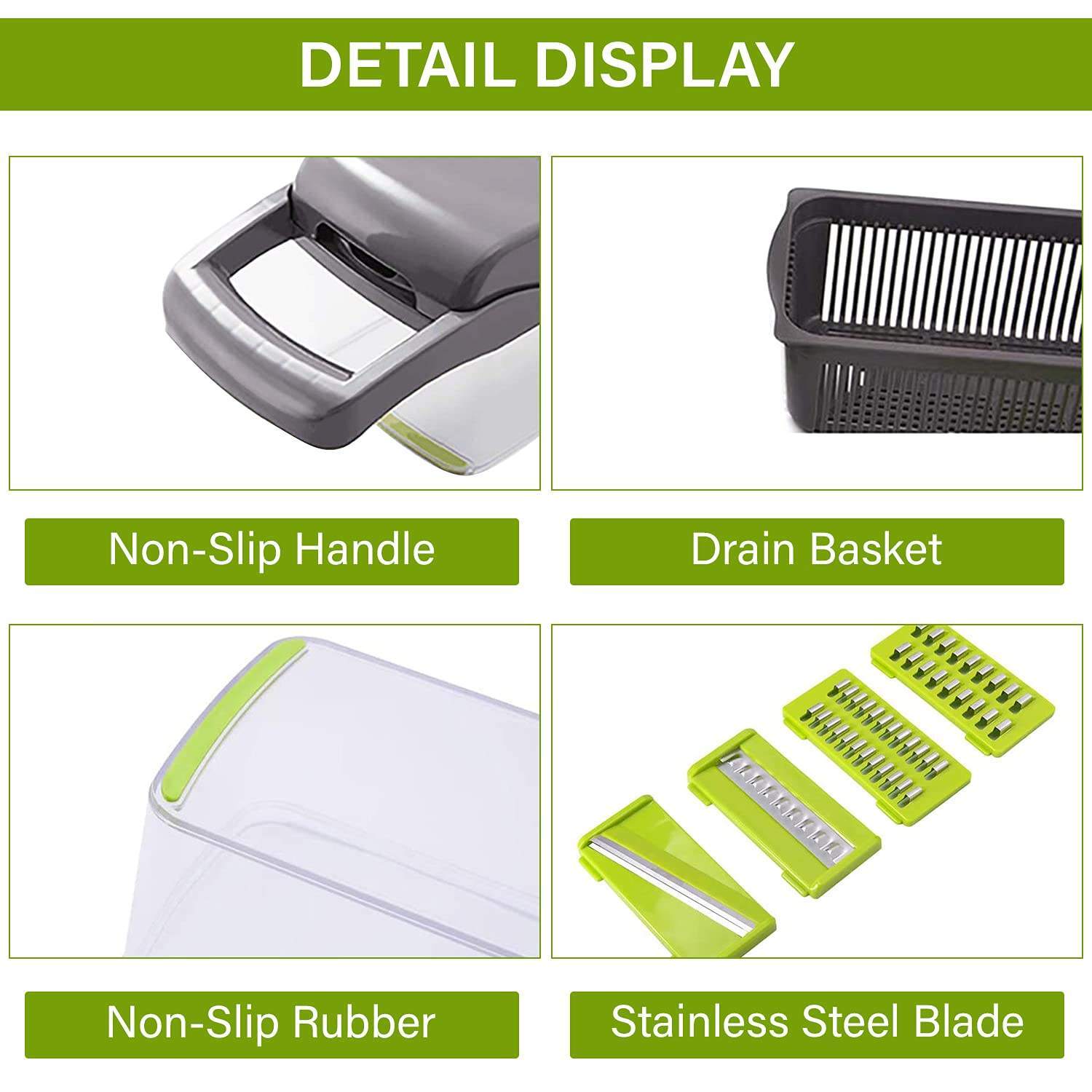 12 In 1 Manual Vegetable Chopper Kitchen Gadgets Food Chopper Onion Cutter Vegetable Slicer - twinbrothersstore
