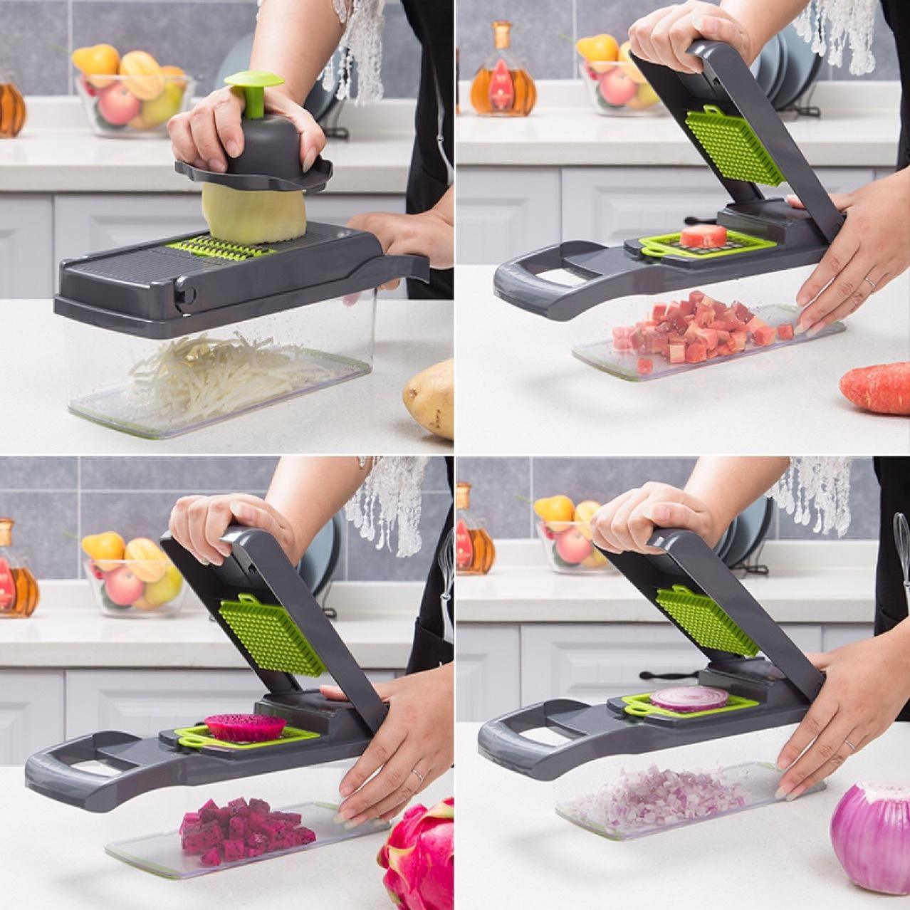 12 In 1 Manual Vegetable Chopper Kitchen Gadgets Food Chopper Onion Cutter Vegetable Slicer - twinbrothersstore