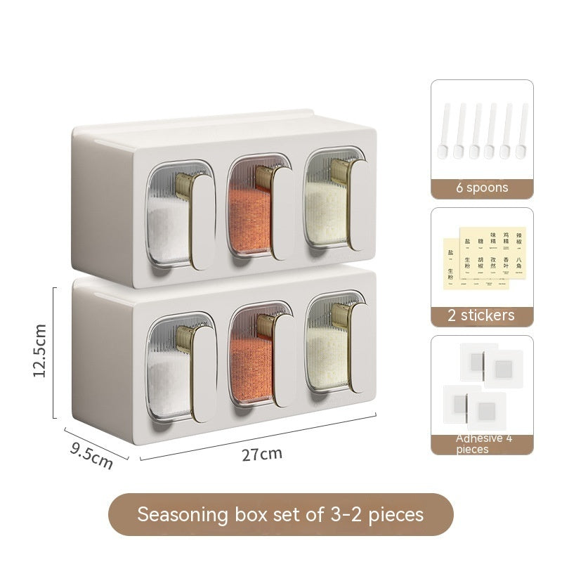 Drawer Type Seasoning Box Household Kitchen Spice Jars Combination - twinbrothersstore