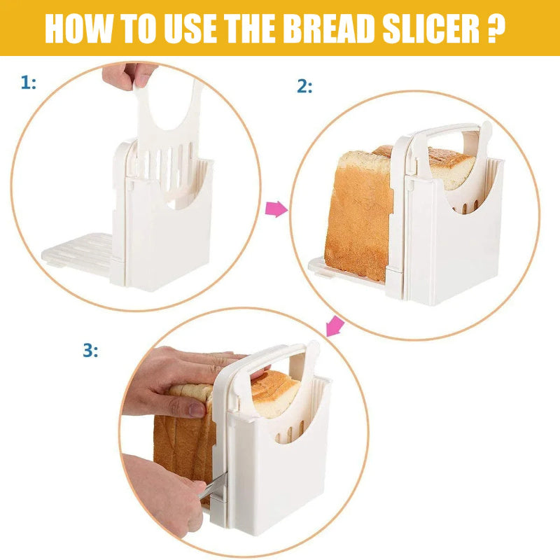 Foldable Toast Bread Slicer Adjustable Plastic Bread Cutting Tools Loaf Cheese Slicer Pastry Cutter Rack Kitchen Gadgets