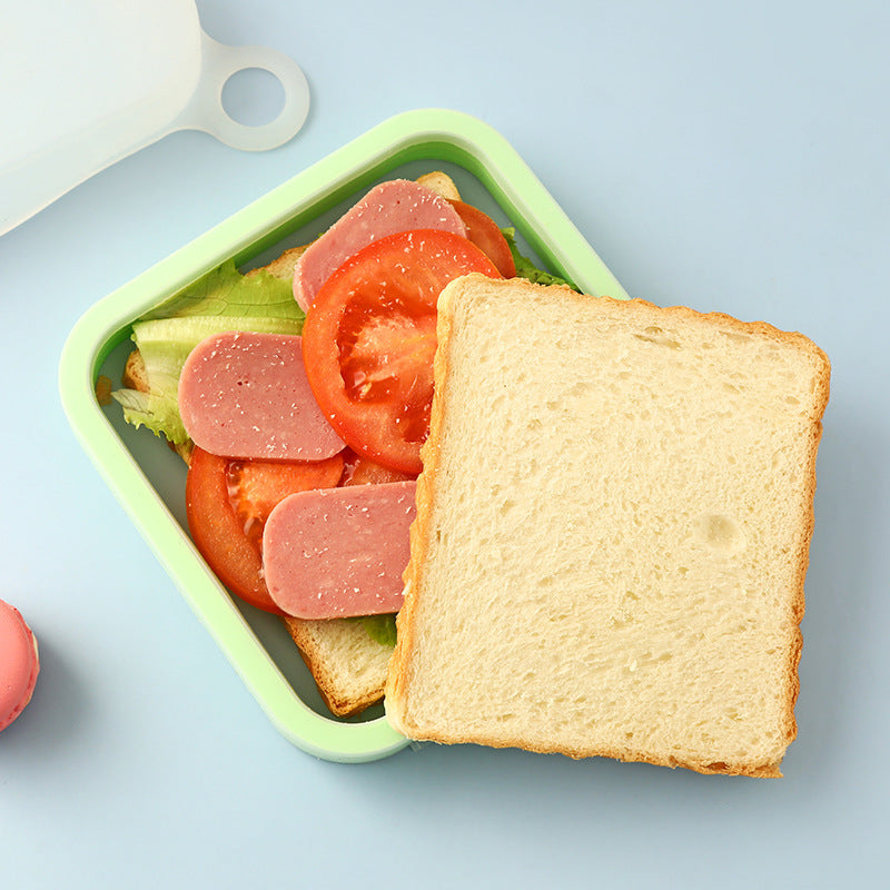 Portable Silicone Sandwich Toast Lunch Box Bento Box Microwave Fridge Food Storage Container Bags