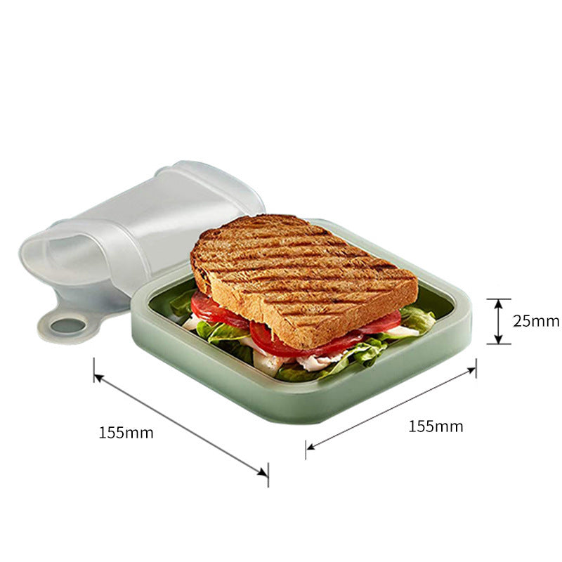 Portable Silicone Sandwich Toast Lunch Box Bento Box Microwave Fridge Food Storage Container Bags