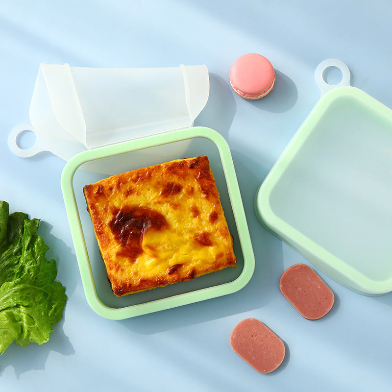 Portable Silicone Sandwich Toast Lunch Box Bento Box Microwave Fridge Food Storage Container Bags