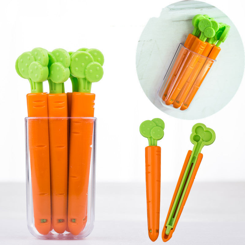 Bags Clip Carrot Sealing Clamp Plastic Bag Sealer Food And Snack Sealed Bag Clip Mini Magnet Storage Box Kitchen Organizer