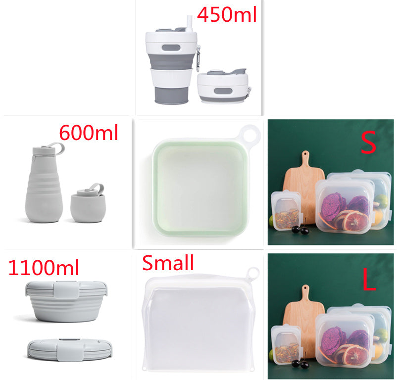 Portable Silicone Sandwich Toast Lunch Box Bento Box Microwave Fridge Food Storage Container Bags