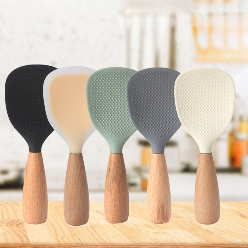 Stand Spoon Silicone Rice Shovel