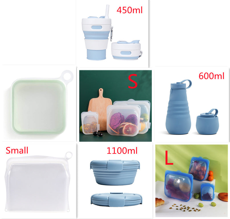 Portable Silicone Sandwich Toast Lunch Box Bento Box Microwave Fridge Food Storage Container Bags