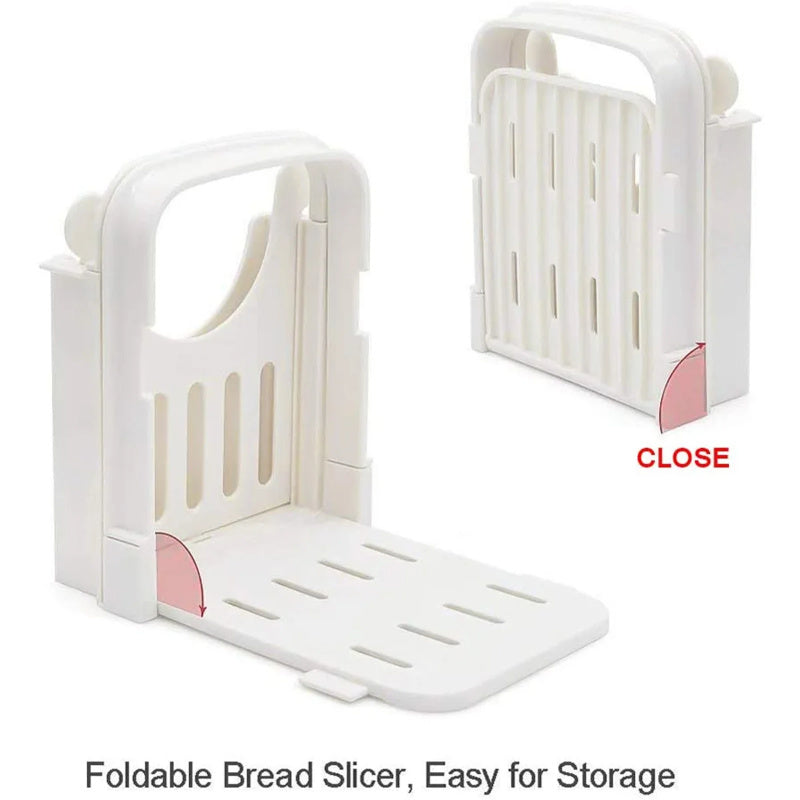 Foldable Toast Bread Slicer Adjustable Plastic Bread Cutting Tools Loaf Cheese Slicer Pastry Cutter Rack Kitchen Gadgets