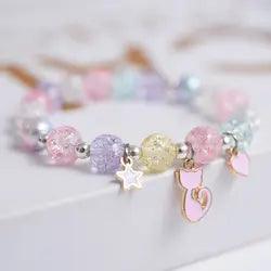 Adorable Cute Popcorn beads Bracelet Friendship Glass Bracelets For Girls Star Moon Cloud Flower