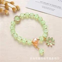 Cute Popcorn beads Bracelet Friendship Glass Bracelets For Girls Star Moon Cloud Flower