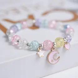 Adorable Cute Popcorn beads Bracelet Friendship Glass Bracelets For Girls Star Moon Cloud Flower