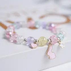 Adorable Cute Popcorn beads Bracelet Friendship Glass Bracelets For Girls Star Moon Cloud Flower