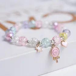 Cute Popcorn beads Bracelet Friendship Glass Bracelets For Girls Star Moon Cloud Flower