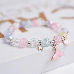 Cute Popcorn beads Bracelet Friendship Glass Bracelets For Girls Star Moon Cloud Flower