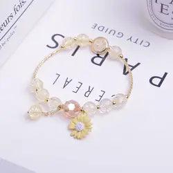 Cute Popcorn beads Bracelet Friendship Glass Bracelets For Girls Star Moon Cloud Flower