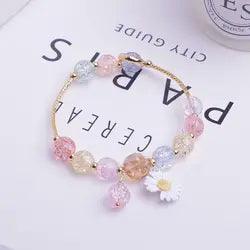 Cute Popcorn beads Bracelet Friendship Glass Bracelets For Girls Star Moon Cloud Flower