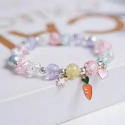 Cute Popcorn beads Bracelet Friendship Glass Bracelets For Girls Star Moon Cloud Flower