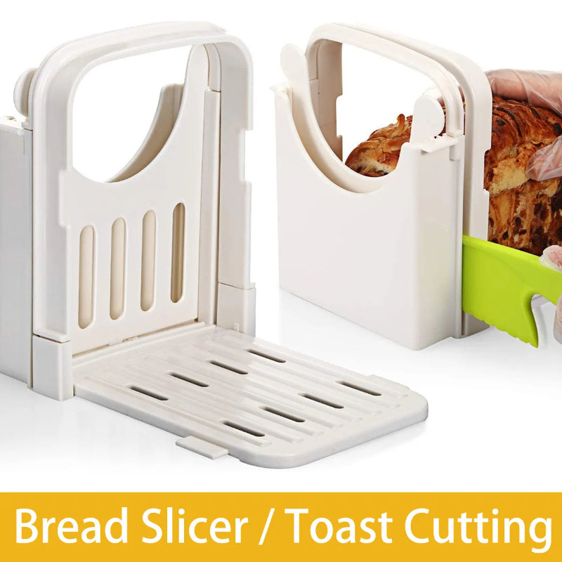 Foldable Toast Bread Slicer Adjustable Plastic Bread Cutting Tools Loaf Cheese Slicer Pastry Cutter Rack Kitchen Gadgets