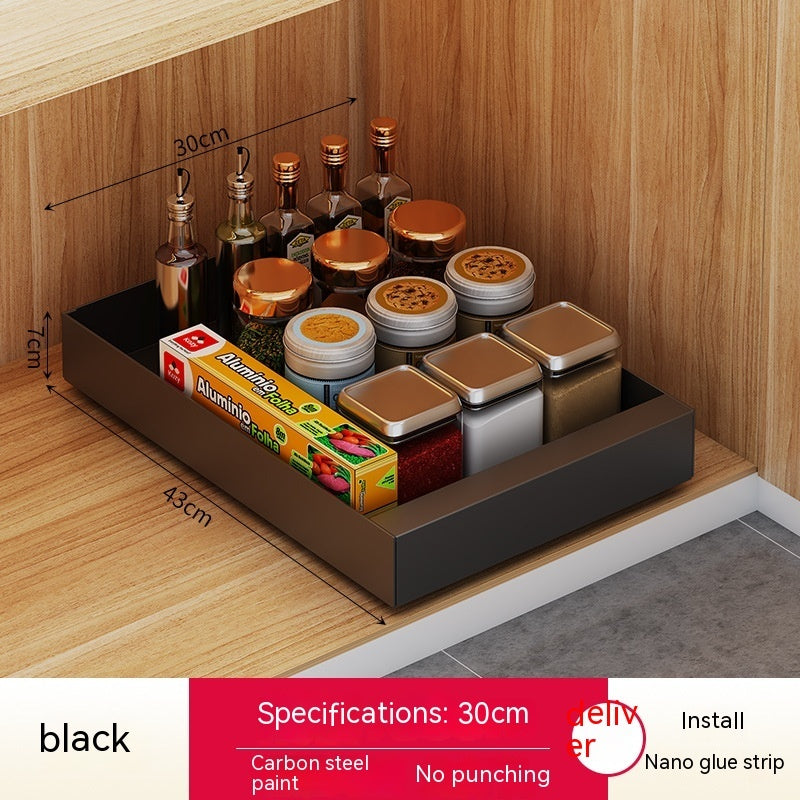 Kitchen Drawer-styled Pull-out Basket Cabinet Double Layer